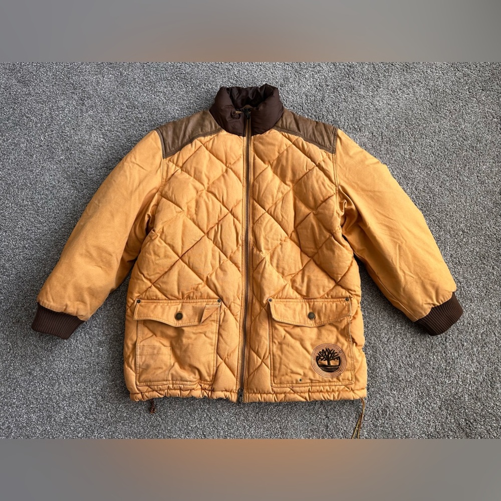 Timberland Kids Quilted Tan and Brown Puffer Jacket